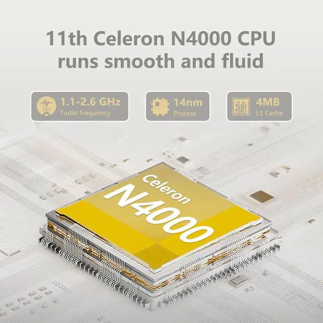 Alt view image 3 of 5 - 15.6 inch Laptop, Laptops with Celeron N4000, 2025 Gaming Laptop for 12GB LPDDR4 256GB SSD, IPS FHD 1920x1080, WiFi+BT4.2+Mini HDMI+TF Card Slot, Traditional Laptops Computers Convertible 180° Netbook