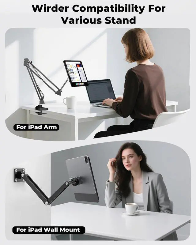 Alt view image 4 of 5 - KUXIU Magnetic Wireless Charging Panle for iPad Pro 11/Air 11 M2/M3, Aluminum Alloy Panle for 17mm Ball Head, Compatibility Various Stand Panle for iPad Pro 11 1/2/3/4, Air 10.9 4/5 [Arm Not Included]