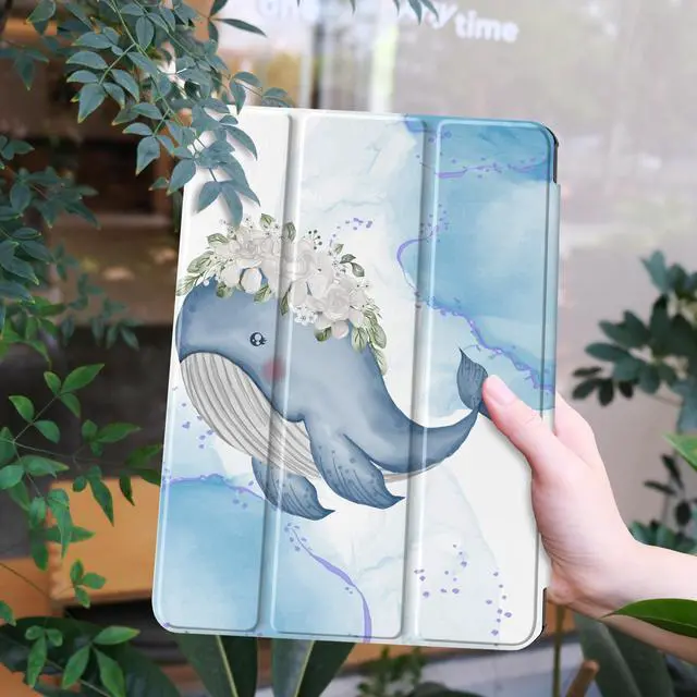 Alt view image 2 of 5 - Yebiseven Case for Amazon Fire Max 11 2023(Only Compatible with 13th Generation Tablet), Shockproof Tablet Protective Cover with Trifold Stand & Auto Sleep/Wake, Flower Whale