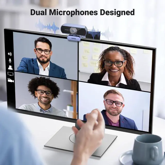 Alt view image 4 of 5 - UGREEN 1080P Webcam with Microphone, Full HD USB Web Camera, 85° FOV, Noise-Canceling, Plug and Play, Auto Light Correction, Video Webcam for Streaming/Conferencing, Zoom/Skype/YouTube, Switch 2