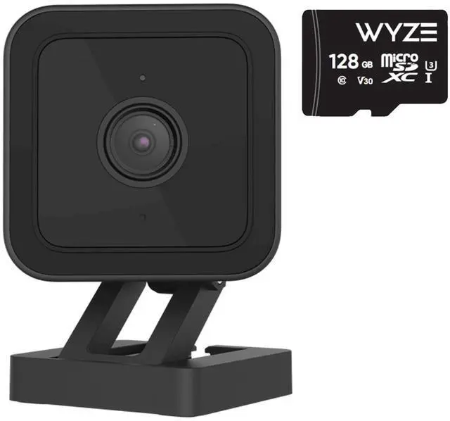 Main image of Cam v3 w 128GB SD Card, 1080p Plug-in Smart Security Camera, Color Night Vision, Motion Detection, 2-Way Audio, Compatible with Alexa, Google Assistant, Indoor/Outdoor, Wired, Black