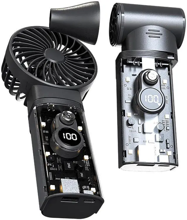 Alt view image 2 of 5 - Vastarry Compressed air Duster 100,000 RPM High-Speed Turbo Fan with 35m/s Airflow, 10,000mAh Power Bank Function for Computer Dusting and BBQ Ignition