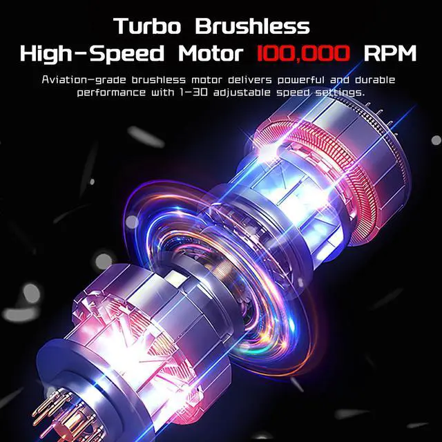 Alt view image 3 of 5 - Vastarry Compressed air Duster 100,000 RPM High-Speed Turbo Fan with 35m/s Airflow, 10,000mAh Power Bank Function for Computer Dusting and BBQ Ignition