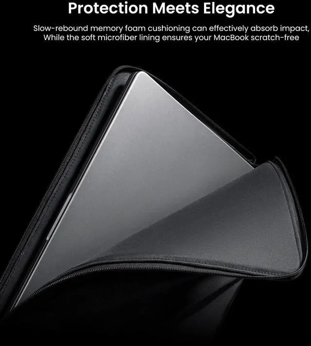 Alt view image 4 of 5 - tomtoc Voyage-A10 Slim Laptop Sleeve for 2025 13-inch MacBook Air/Pro M4/M3/M2/M1 A3240 A3113 A2681 A2337 A2686 A2338, Water-Resistant Case for 13-inch Surface Pro Copilot+ PC, Minimalist Design
