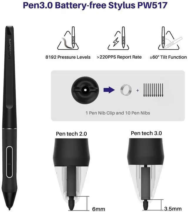 Alt view image 4 of 5 - HUION Kamvas 24 QHD Drawing Tablet with Screen, 2.5K Graphics Art Tablet, 23.8inch Drawing Monitor USB-C Connection for Artist, Work with Mac, Windows, Linux, Android