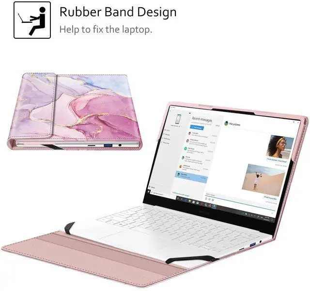 Alt view image 5 of 5 - Fintie Sleeve Case Cover for 13.3" Samsung Galaxy Book3 360 NP730QFG/Galaxy Book2 Pro 13 NP930XED/Galaxy Book2 Pro 360 NP930QED/Galaxy Book2 360 NP730QED/Galaxy Chromebook 13 XE930QCA, GlitterMarble