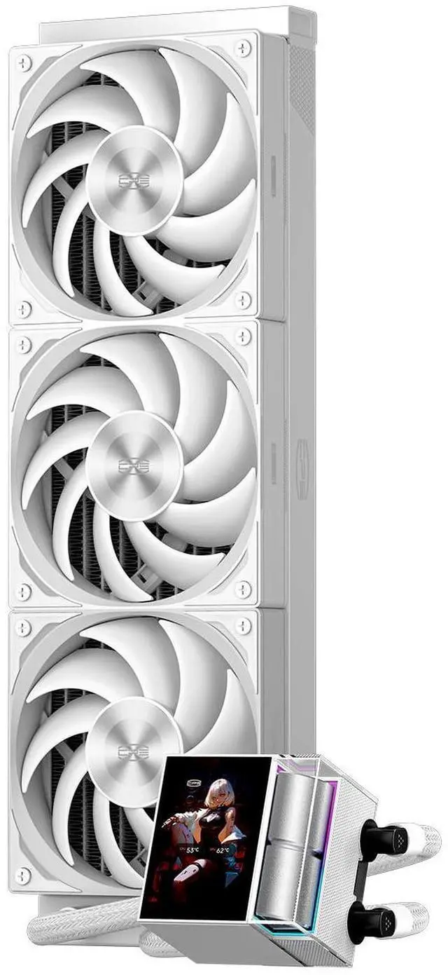 Main image of PCCOOLER AIO CPU Cooler Liquid Freezer - 3 Pack F5 R120 Case Fans - 2.4 Inch IPS LCD Screen 360mm Liquid Cooler Compatible with AM4 AM5 Intel LGA 1700/1851/20XX CPS Water Cooling(DS360 Display WH)