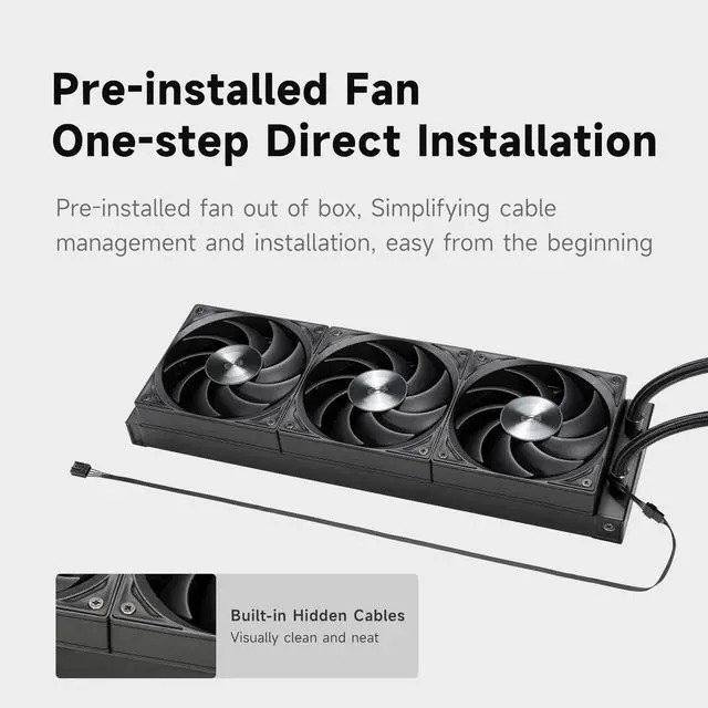 Alt view image 5 of 5 - PCCOOLER AIO CPU Cooler Liquid Freezer - 3 Pack F5 R120 Case Fans - 2.4 Inch IPS LCD Screen 360mm Liquid Cooler Compatible with AM4 AM5 Intel LGA 1700/1851/20XX CPS Water Cooling(DS360 Display WH)