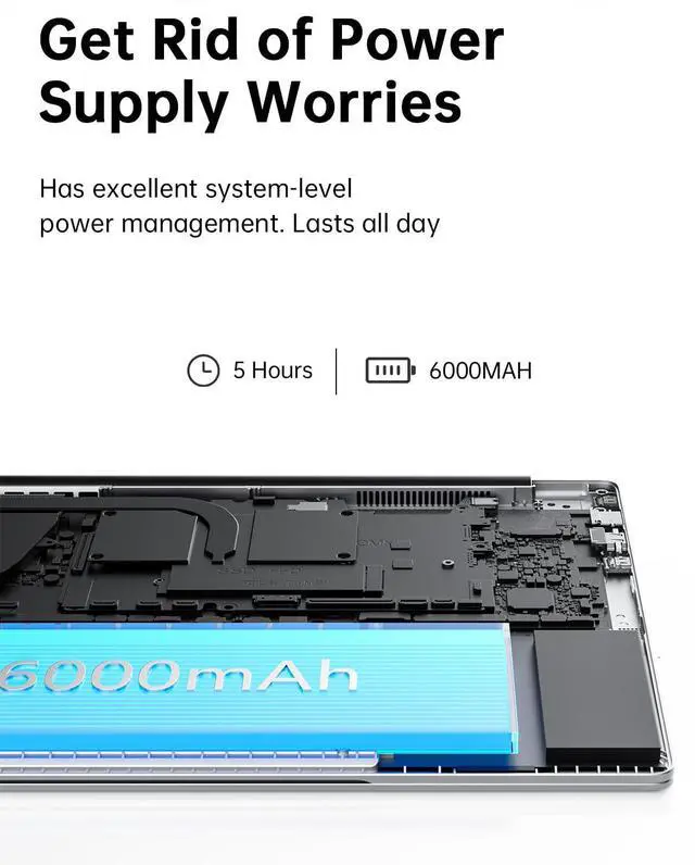 Alt view image 5 of 5 - ACEMAGIC 2024 Laptop,17.3-Inch FHD Display Laptop with Quad Core-12th Alder Lake N97(Up to 3.6GHz), 16GB RAM 512GB ROM Business Laptop Computer, 6000Mah Battery,Silver