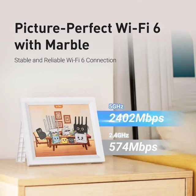 Alt view image 2 of 5 - GL.iNet GL-B3000 (Marble) Wireless WiFi 6 Router with Wall-Mountable Photo Frame & GL-MT3000 (Beryl AX) Pocket-Sized Wi-Fi 6 Wireless Travel Gigabit Router