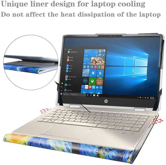 Alt view image 5 of 5 - Alapmk Protective Case for 14" HP Pavilion x360 - Compatible with HP Pro C640, C645 Chromebooks & 14a-naXXXX - Starry Night