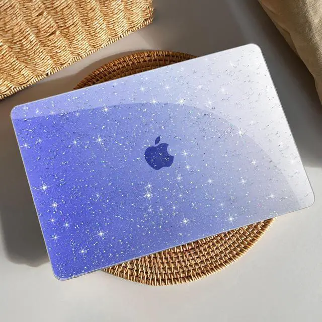 Alt view image 3 of 5 - AKIT Compatible with MacBook Air 13 inch Case Sparkly 2025 2024-2022 M4 M3 M2 A3240 A3113 A2681, [Anti-Cracking] Hard Shell Laptop Case Cover for MacBook Air 13.6 inch 2025, Gradient Blue