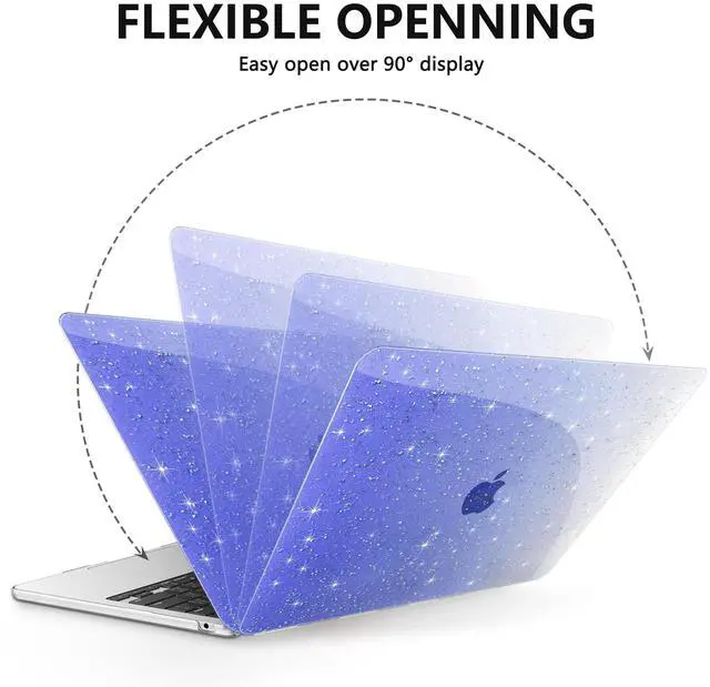 Alt view image 5 of 5 - AKIT Compatible with MacBook Air 13 inch Case Sparkly 2025 2024-2022 M4 M3 M2 A3240 A3113 A2681, [Anti-Cracking] Hard Shell Laptop Case Cover for MacBook Air 13.6 inch 2025, Gradient Blue