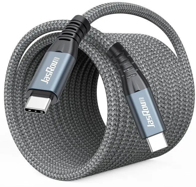 Main image of JasRoum USB C 3.2 Gen 2 Cable 20ft with 10Gbps High Speed Data Transfer & 140W Charging & 4K@60Hz Type C Monitor Cord Braided for Monitor Portable SSD Hub Docking Station Laptop Phone etc.