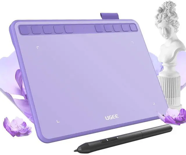 Main image of Ugee Drawing Tablet 6.5x4 Inches Computer Graphics Tablets with 10 Hot KeysDigital Tablet Battery-Free Stylus 8192 Pressure Sensitivity 60°Tilt Function Drawing Pad for PC,Mac,Windows,Android-Purple