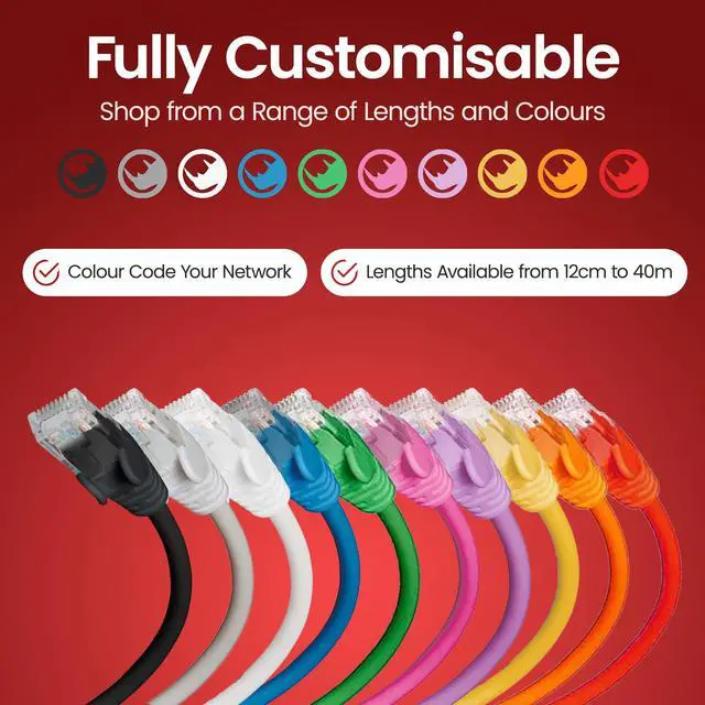 Alt view image 5 of 5 - rhinocables CAT 6 High-Speed Gigabit Ethernet Cable - Patch Network Lead for LAN| Snagless UTP with LSZH Jacket | RJ45 Connector - Internet, Router, Modem, Smart TV, PC & More (80ft, Black)