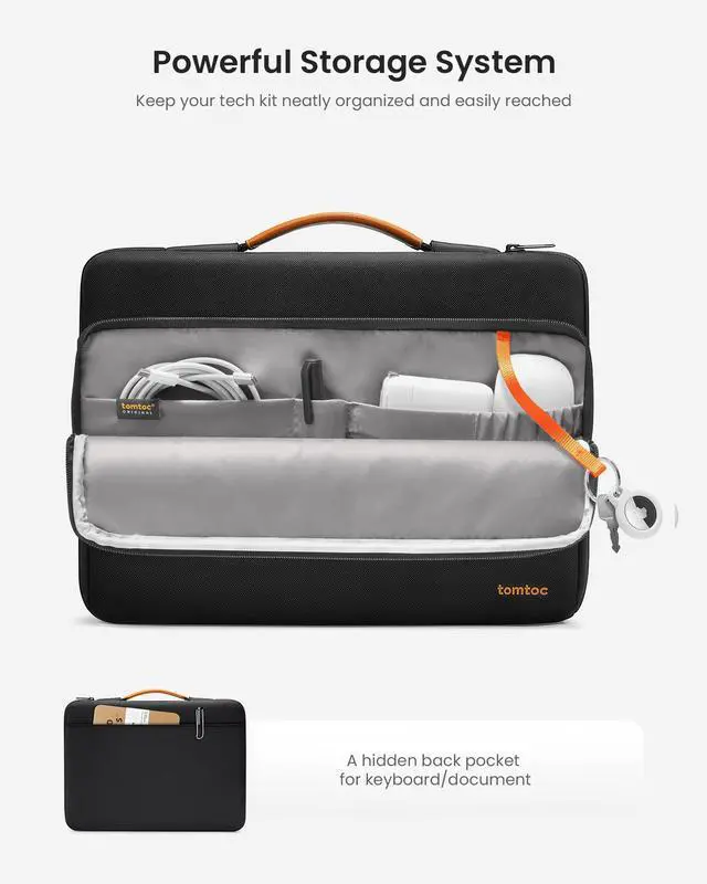 Alt view image 5 of 5 - tomtoc 360 Protective Laptop Carrying Case compatible with 14-inch MacBook Pro M4/M3/M2/M1 Pro/Max 2024-2021, 12.9-13 Inch iPad Pro/Air, Water-Resistant MacBook Accessory Bag Sleeve