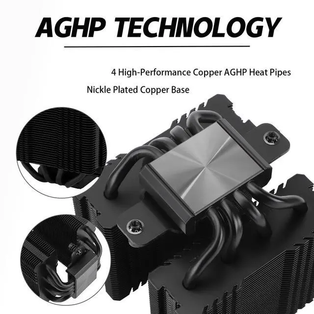 Alt view image 4 of 5 - Thermalrlght Peerless Assassin 90 SE Black Dual-Towers CPU Cooler, with Aluminum Heatsink Cooling,High Perfommance PC Radiator, 110mm Tall,Intel 1700/115X/1200/1851;AMD:AM4/ AM5 for Desktop Cooler