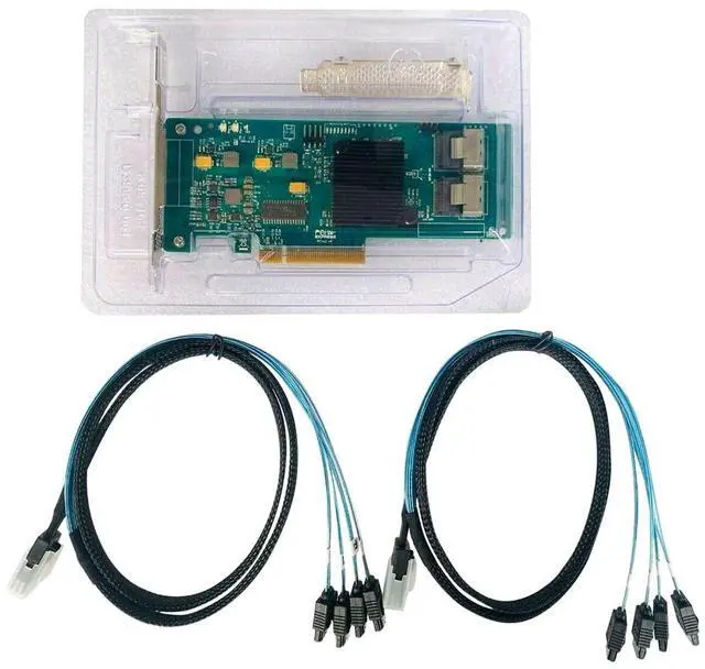 Alt view image 3 of 3 - LSI 9201-8i RAID Controller Card HBA FW P20 6G 9211-8i IT Mode ZFS FreeNAS unRAID SAS PCI E Expander Card + 2*SFF-8087 SATA