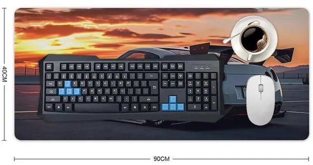 Alt view image 2 of 5 - FeoYoed Large Mouse Pad JDM Car R35 Static Sport Sunset Desk Mat Computer Accessories Gaming Office Organizers Supplies Decor Essentials Keyboard Pads for Desk Rubber 40x90cm