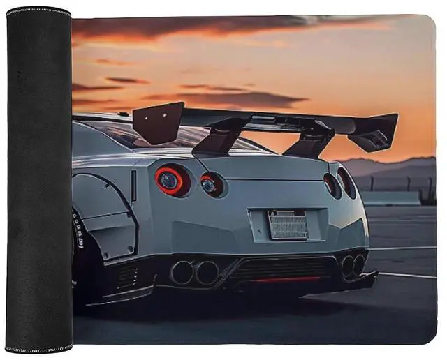 Alt view image 3 of 5 - FeoYoed Large Mouse Pad JDM Car R35 Static Sport Sunset Desk Mat Computer Accessories Gaming Office Organizers Supplies Decor Essentials Keyboard Pads for Desk Rubber 40x90cm
