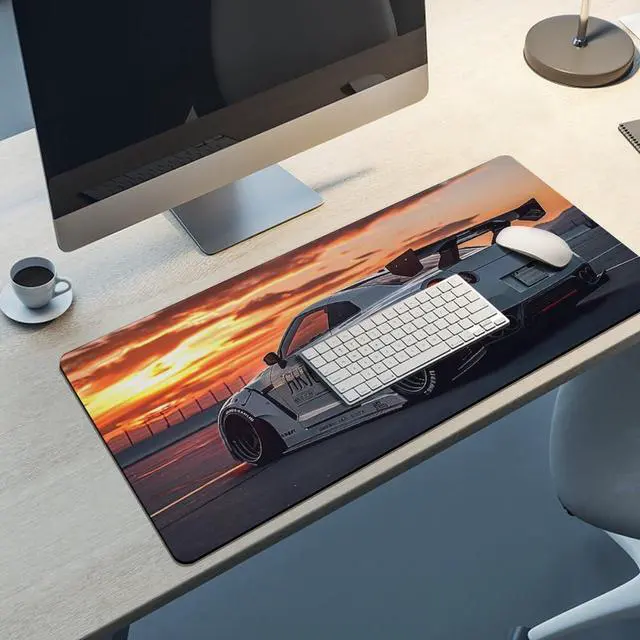Alt view image 5 of 5 - FeoYoed Large Mouse Pad JDM Car R35 Static Sport Sunset Desk Mat Computer Accessories Gaming Office Organizers Supplies Decor Essentials Keyboard Pads for Desk Rubber 40x90cm