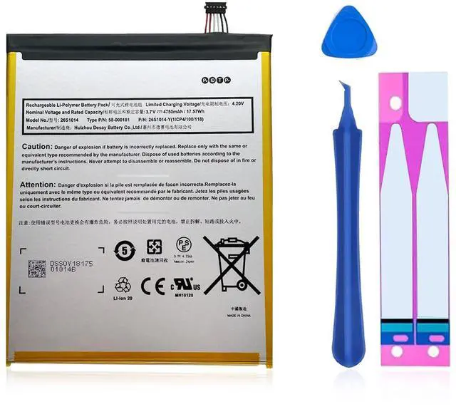 Main image of Battery for 8th 7th Generation HD8 8th SX0340T SX034QT L5S83A 26S10140 58-000181 MC-31A0B8 & 58-000219 with Repair Tool Kit