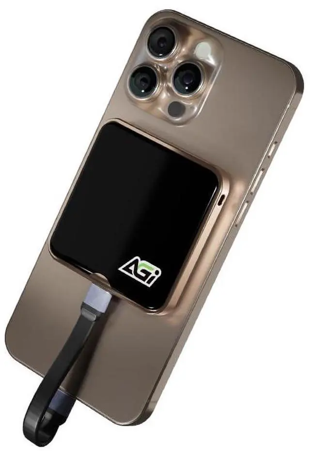 Main image of AGI EDM38 Magnetic Portable 1TB SSD, 2050 MB/s Type-C USB 3.2 Gen 2x2 Storage(Black), 4K ProRes Record and Store, External Solid State Drive for iPhone 16/15 Pro Max, Smartphone, Tablet, Laptop