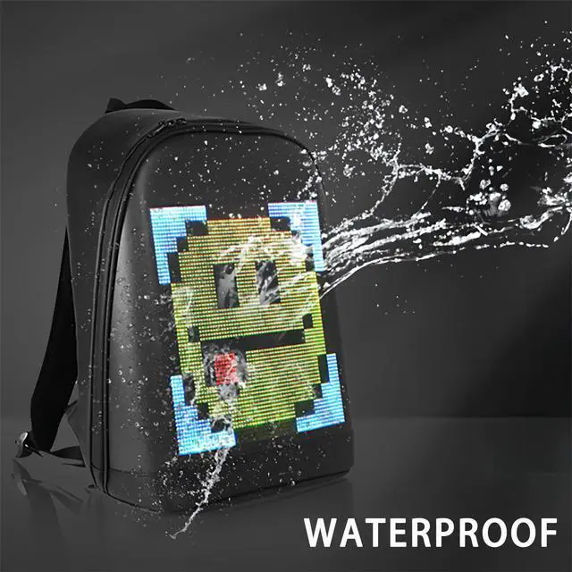 Alt view image 2 of 5 - Taysem Customizable Smart LED Backpack - Light Up Customized Laptop Backpack, Mens Cool Backpacks for Motorcycle, Cycling (T2)