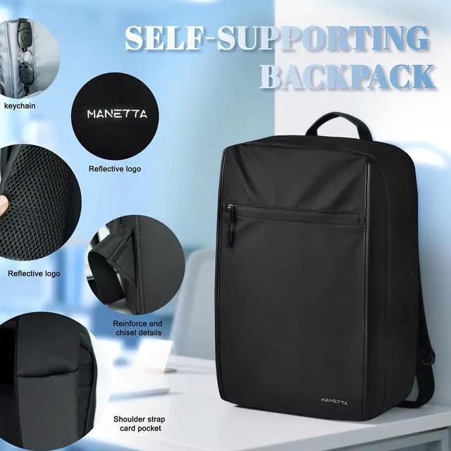 Alt view image 5 of 5 - Waterproof Work Backpack for Men, Laptop Backpack fit 15.6 Inch, Business Commuter Work Bag for Office College, Lightweight Professional,Casual Daypack,Flight Approved Anti Theft Travel Backpacks