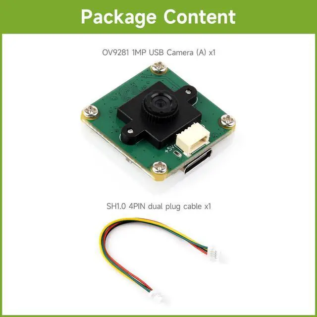 Alt view image 2 of 5 - Waveshare OV9281 1MP Mono USB Camera (A), Supports 120FPS High Frame Rate Recording, Global Shutter for Clearer Imaging