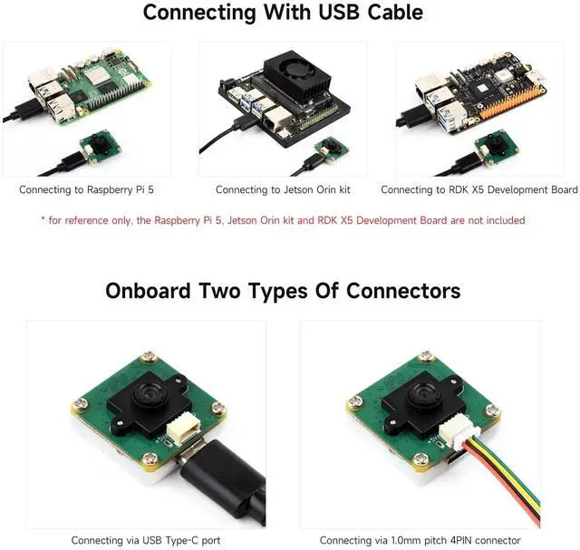 Alt view image 4 of 5 - Waveshare OV9281 1MP Mono USB Camera (A), Supports 120FPS High Frame Rate Recording, Global Shutter for Clearer Imaging