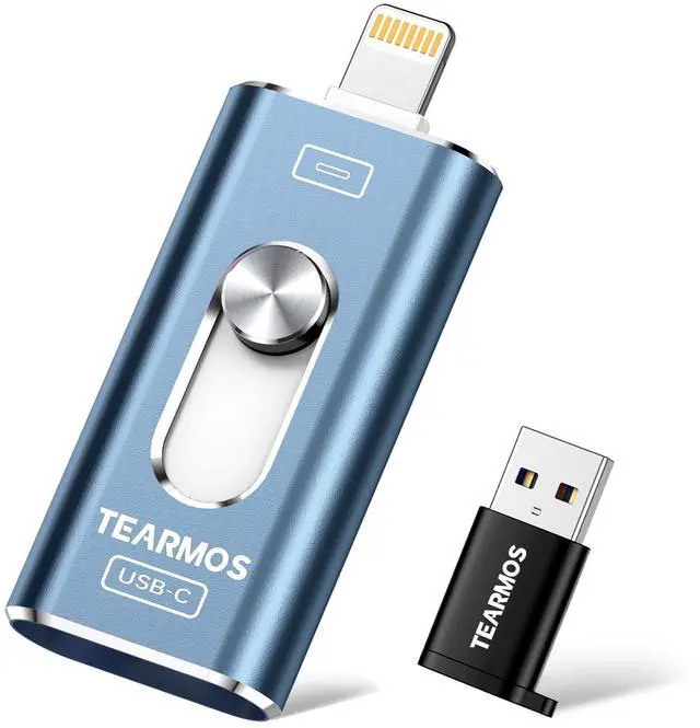 Main image of TEARMOS 512GB Photo Stick for iPhone Flash Drive, Memory Stick Phone Storage for Photos and Videos Files Backup, Compatible with iPhone iPad Android PC, Plug & Play, No App Required (Blue)