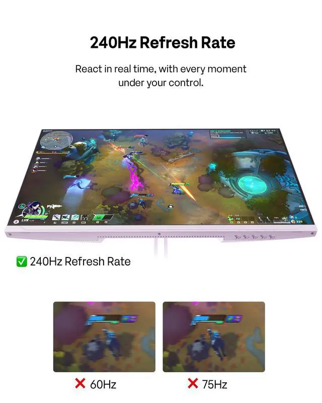 Alt view image 3 of 5 - Pixio PX279 Wave Purple 27 inch 240Hz Refresh Rate FHD 1080p Resolution Fast IPS Panel 1ms GTG Resonse Time Gaming Monitor with Adaptive Sync