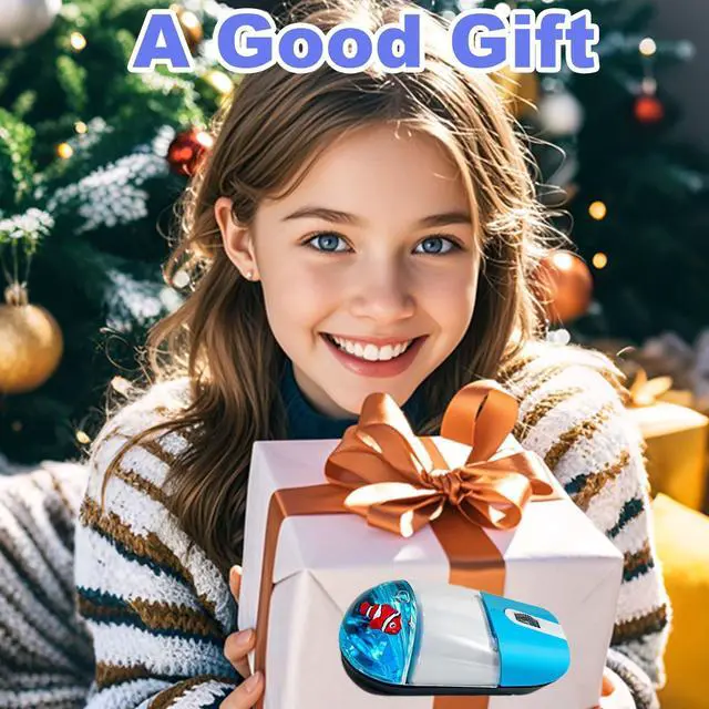 Alt view image 5 of 5 - Wireless Mouse Cute Clear Water Silent Lightweight Portable Aqua Transparent Liquid Optical Retro Cordless Mice with USB Reciever Floater Clownfish for PC Laptop Computer MacBook Girl Boy Gift (Blue)