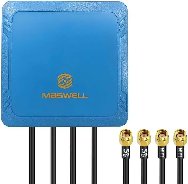 Main image of Maswell 4 Combo 5G 2X2 MIMO Plus WIFI7 2X2 MIMO 700-6000MHz Antenna Cellular 5G 4G LTE Screw and Adhesive Mount omnidirectional Bluetooth Wimax Zigbee Antenna SMA Male RP SMA Plug Not for Boosting