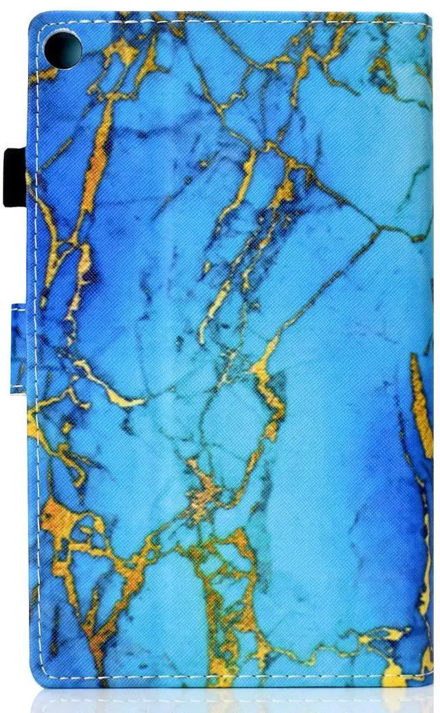 Alt view image 3 of 5 - Folio Case for Fire HD 8 2018/2017/2016, Techcircle Slim Fit Stand Smart Protective PU Leather Case with Auto Sleep/Wake, for All-New Amazon Fire HD 8" Tablet (8th/7th/6th Generation), Blue Marble