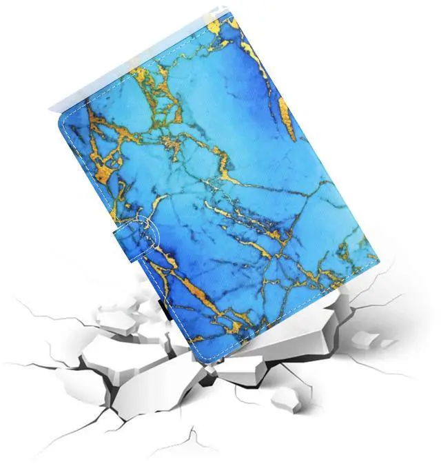 Alt view image 5 of 5 - Folio Case for Fire HD 8 2018/2017/2016, Techcircle Slim Fit Stand Smart Protective PU Leather Case with Auto Sleep/Wake, for All-New Amazon Fire HD 8" Tablet (8th/7th/6th Generation), Blue Marble