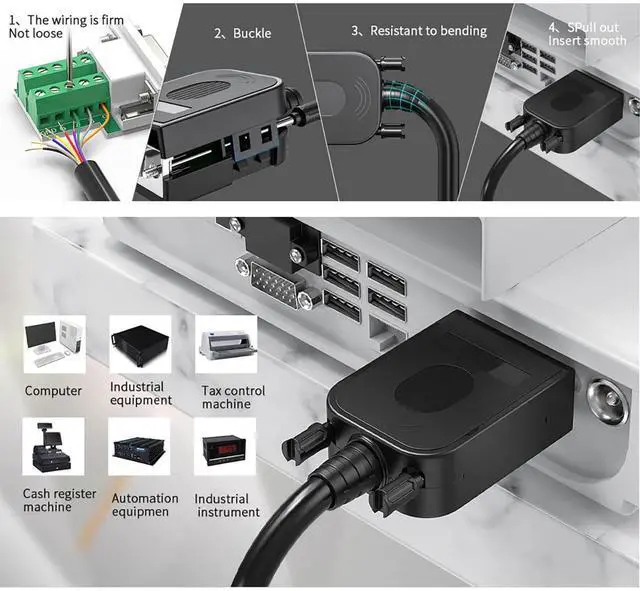 Alt view image 2 of 5 - JUXINICE 5Packs DB9 Serial Adapters Breakout Board Solder-Free ModuleD-SUB 9-pin RS232 RS485 Adapter to Terminal Connector with Bolts Nuts and Screwdriver (5PCS Male)