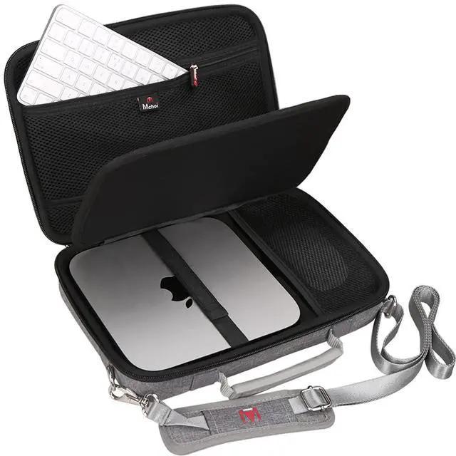 Alt view image 2 of 5 - Mchoi Shockproof Carrying Case with Adjustable Shoulder Straps, for Apple Mac mini M1 / Mac mini M2, Apple Magic Keyboard & Magic Mouse, Case Only