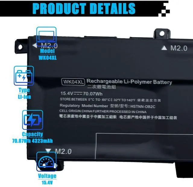 Alt view image 2 of 5 - WK04XL M39179-005 Battery for HP OMEN 16-b 16-c Victus 16-e 16-d 15-f Victus 16-D0001UR 16-D0023DX 16-E0005UA 16-D1113TX 16-E0029UR 16-E0194NW HSTNN-IB9V HSTNN-WB0B HSTNN-OB2C M38822-1D1