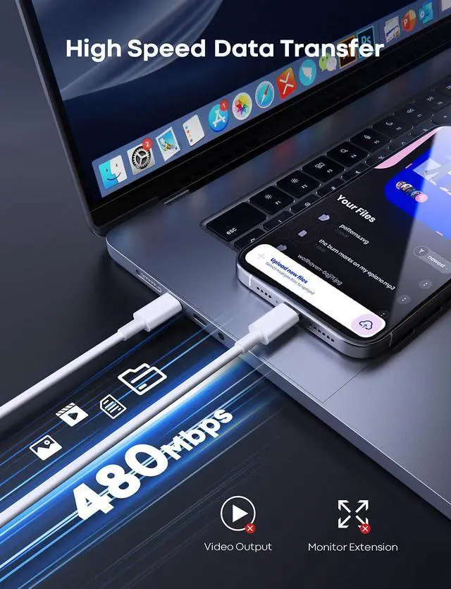 Alt view image 5 of 5 - USB C to USB C Cable 15FT 2Pack, 60W Fast Charging Extra Long USBC to USBC Charging Cord for iPhone 16/16 Pro/16 Pro Max, iPhone 15 Series, Samsung S25 S24 S23, iPad Pro, MacBook