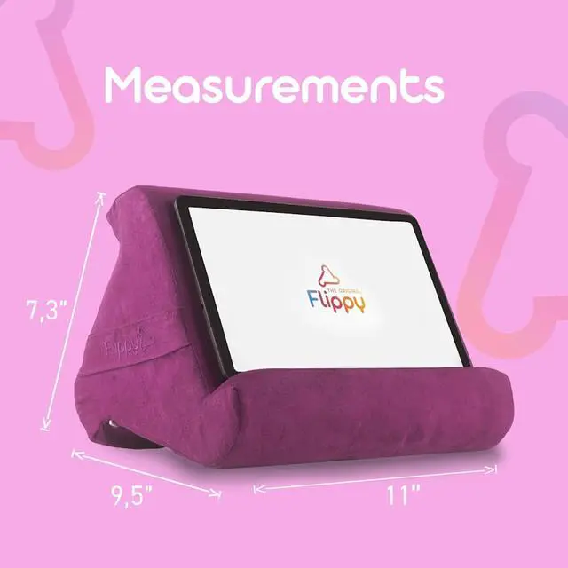 Alt view image 2 of 5 - Flippy Tablet Pillow Stand - Cushion Tablet Stand & Holder, Bed Support for Lap and Desk, Compatible with Phone & Book Reading: Kindle, iPad Pro, iPhone & Samsung - Orchid You Not