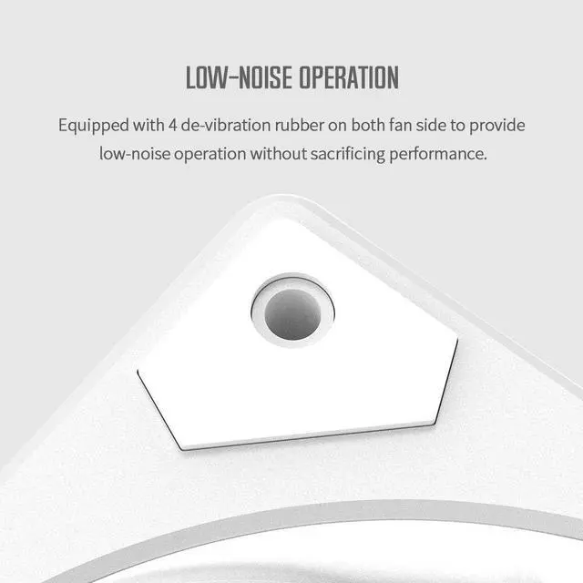 Alt view image 3 of 5 - ID-COOLING ICEFAN 240 ARGB Snow, 240mm Case Fan PWM CPU Cooling Fan 2-in-1Addressable RGB Fan 5V 3PIN Connector, Hassle-Free Cable Management Fan for Radiator/PC Chassis