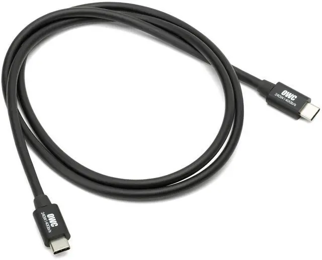 Main image of OWC Thunderbolt 4 Cable, Thunderbolt Certified, 1.0 Meter (3.28 ft.), 40 Gb/s Data Transfer, 240W Power Charging, Compatible with Thunderbolt 4, Thunderbolt 3, USB-C, and USB4 Devices, Black