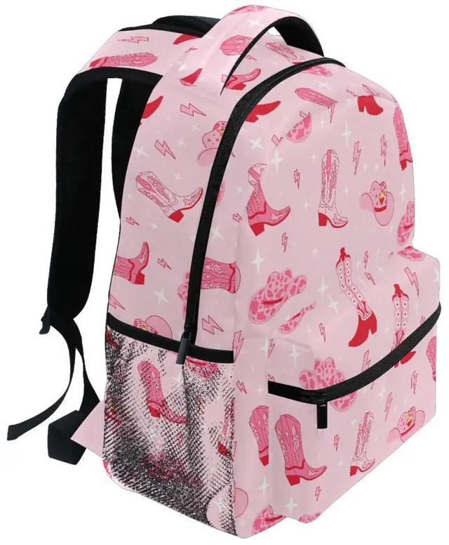 Alt view image 2 of 5 - Krafig Retro Cowgirl Boots Boys Girls Kids School Backpacks Bookbag, Elementary School Bag Travel Backpack Daypack