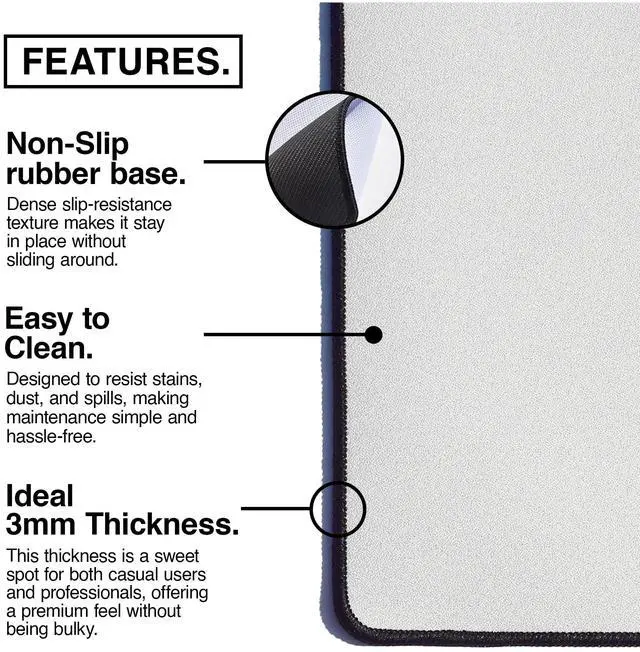 Alt view image 3 of 5 - MPCO. Blueprints Large Gaming Desk Pad - 36" x 17" Aeroglyde Fabric Browning 1911  White Desk Mats - Non-Slip, Washable, Smooth Glide for Precision Gaming & Work