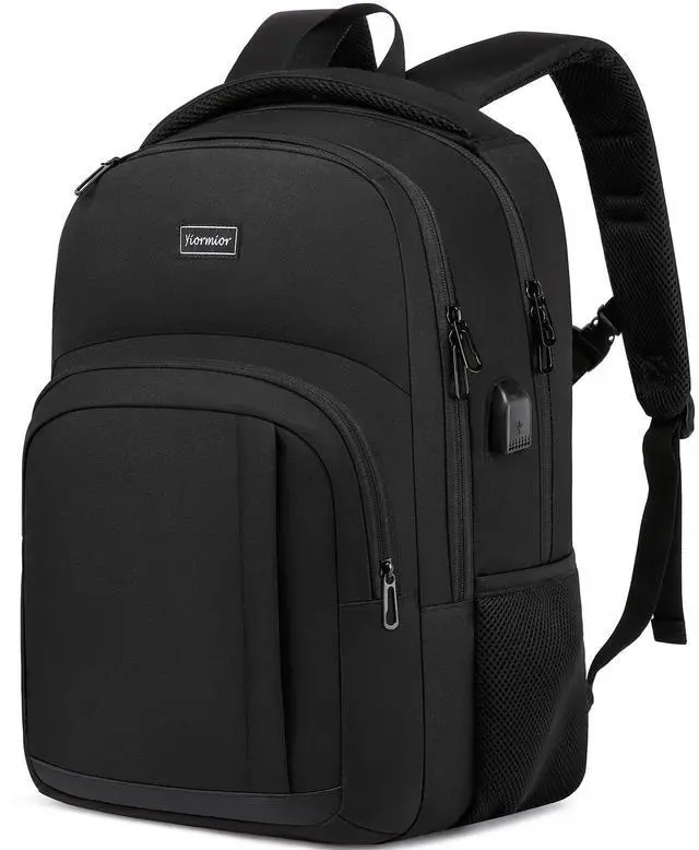 Main image of YIORMIOR School Backpack for Teen Boys, 15.6 Inch Anti Theft Laptop Bookbag with USB Charging Port, Water Resistant College - Travel Backpack Ergonomic, Fits Notebook, Men Women