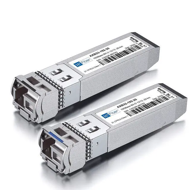 Alt view image 2 of 4 - H!Fiber.com 10G SFP+ Bidi Transceiver, 10GBase-BIDI 1270nm/1330nm SMF, a Pair of Single Mode SFP+ Moduleup to 20 km, Compatible with Ubiquiti UniFi 10GBASE-BX20-U and More