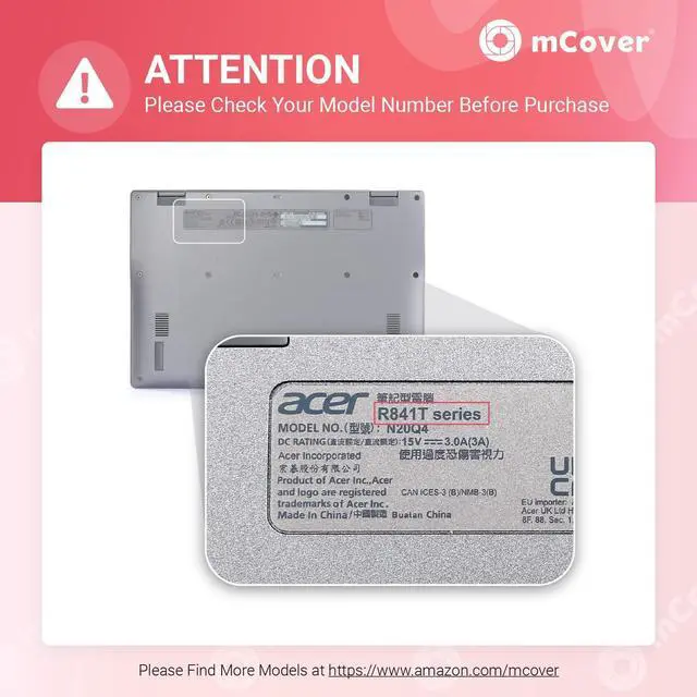 Alt view image 3 of 5 - mCover Case Compatible for 2021~2022 13.3" Acer Chromebook Enterprise Spin 513 R841T Series Convertible Notebook Computer ONLY (NOT Fitting Other Acer Models) - Blue